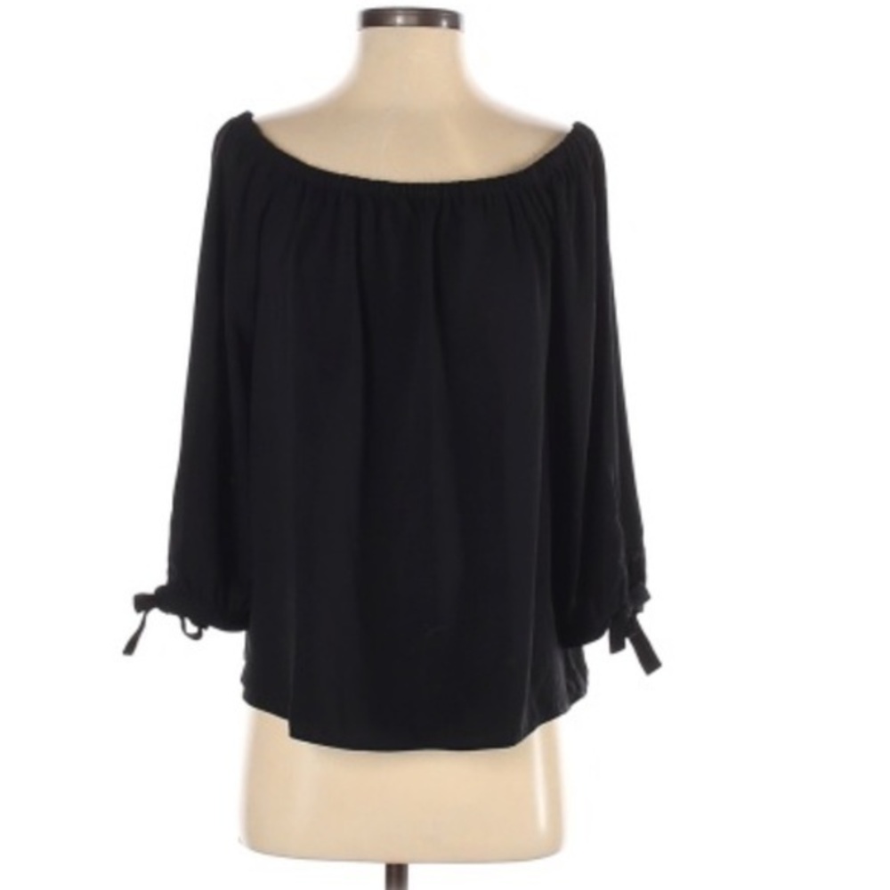 J. Crew sz S black off the shoulder 3/4 sleeve top